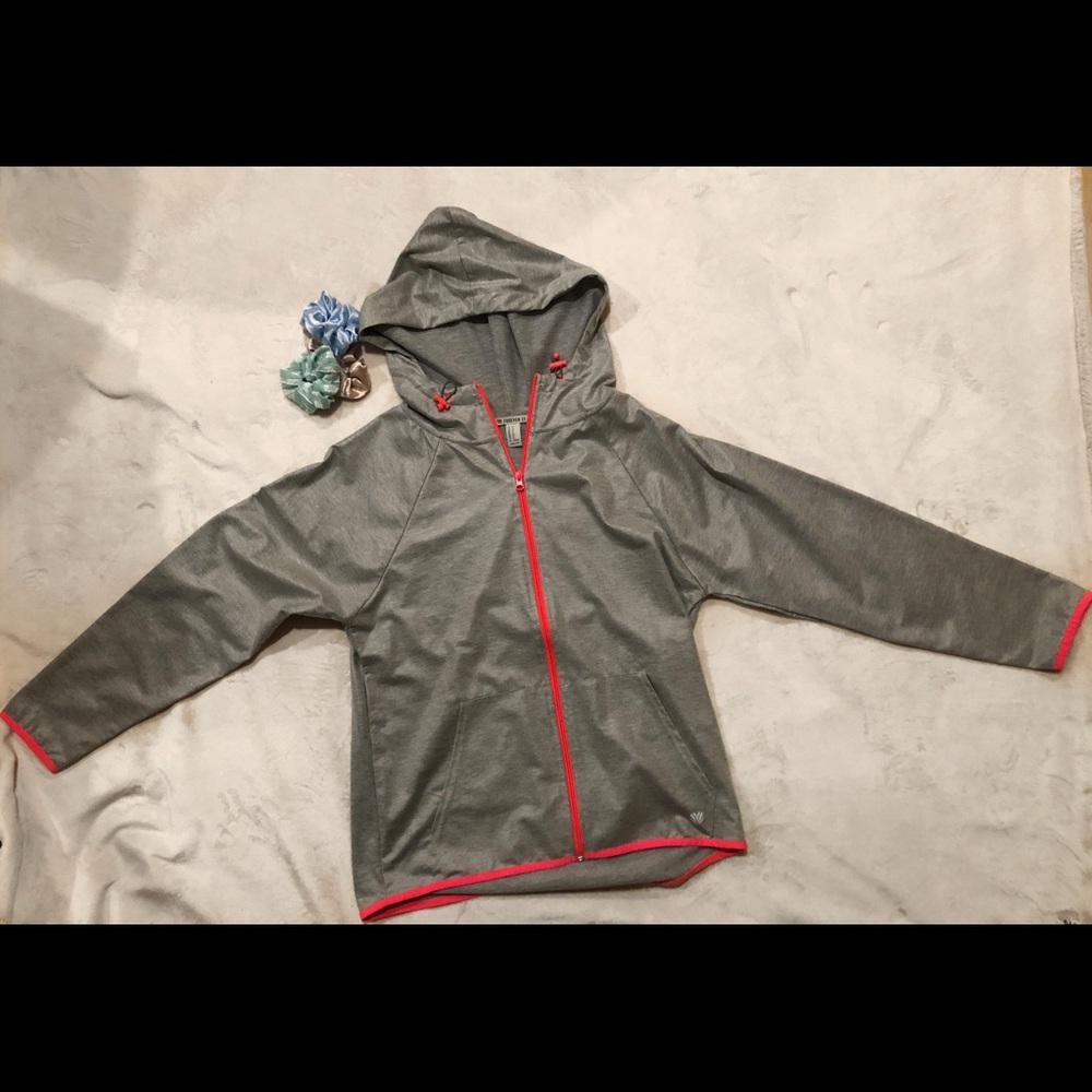 Silver and neon pink wind breaker!